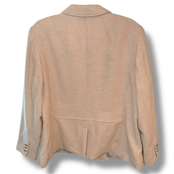 TALBOTS Classic Shetland Blazer - Bicolor Herringbone Oatmeal Women’s 18 - Picture 7 of 14